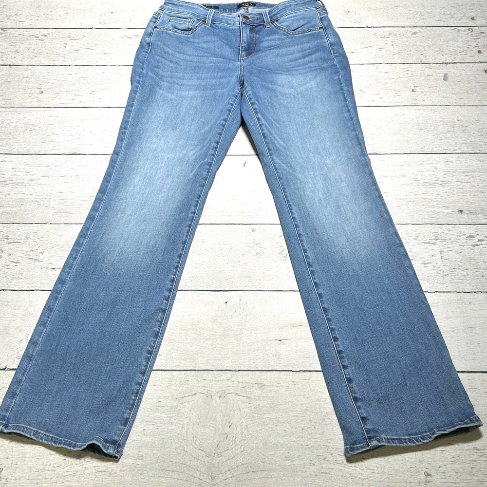 NYDJ Marilyn Straight Jeans Blue Medium Wash Lift Tuck Stretch Size 10